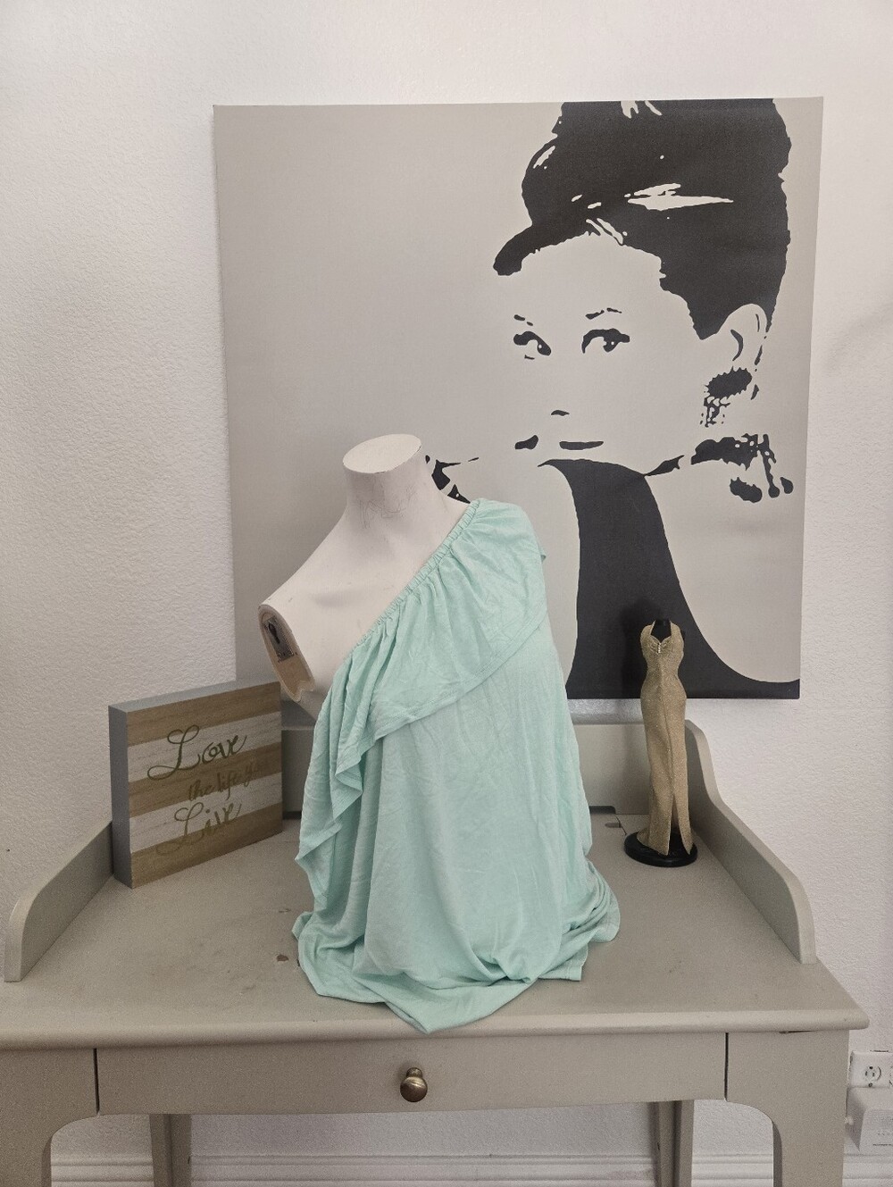 NWT Womens Old Navy One-Shoulder Ruffled Top in Mint Size XXL